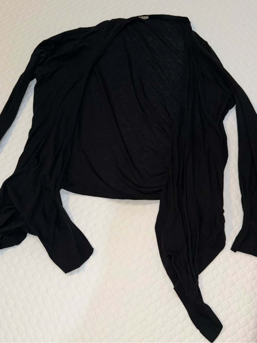 J. Crew Black Long-Sleeve Open Draped Cardigan